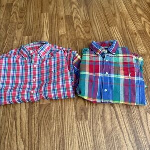 Lot of 2 Colorful plaid Shirts size MEDIUM